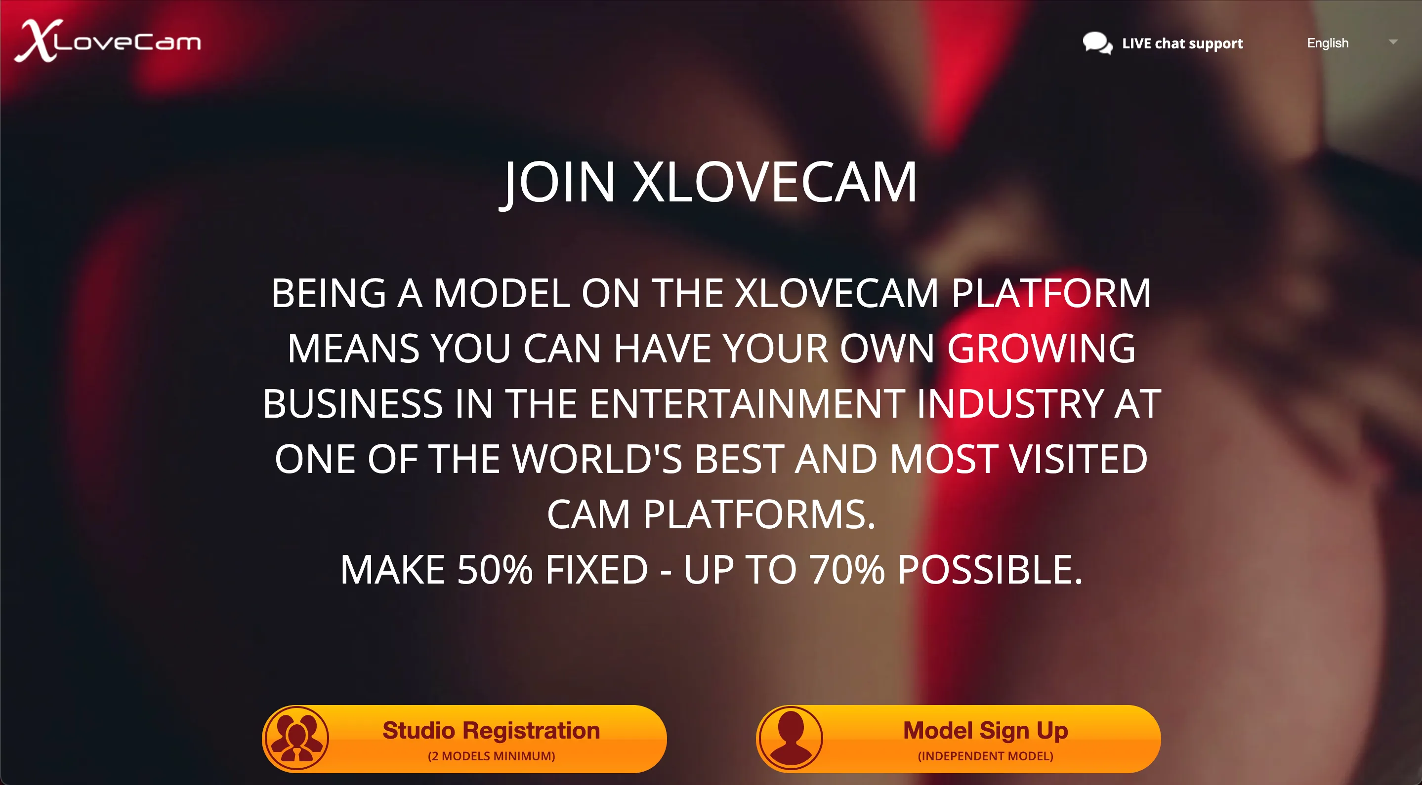 Startseite von XLoveCam